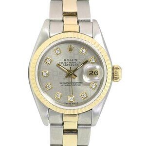 ROLEX DATEJUST GRAY JUBILEE DIAMOND DIAL 18K GOLD & STEEL JUBILEE WATCH 69173